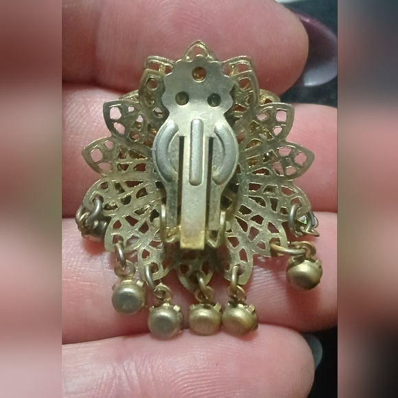 Vtg Aurora Borealis Chandelier Earrings - Picture 2 of 3